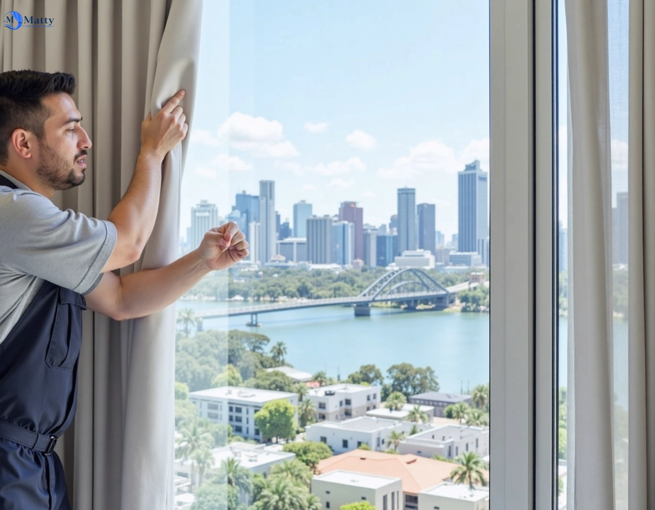 Professional curtain steam cleaning service arundel QLD by Matty Curtain Cleaning