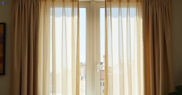 Dull dusty drapes in arundel before professional cleaning
